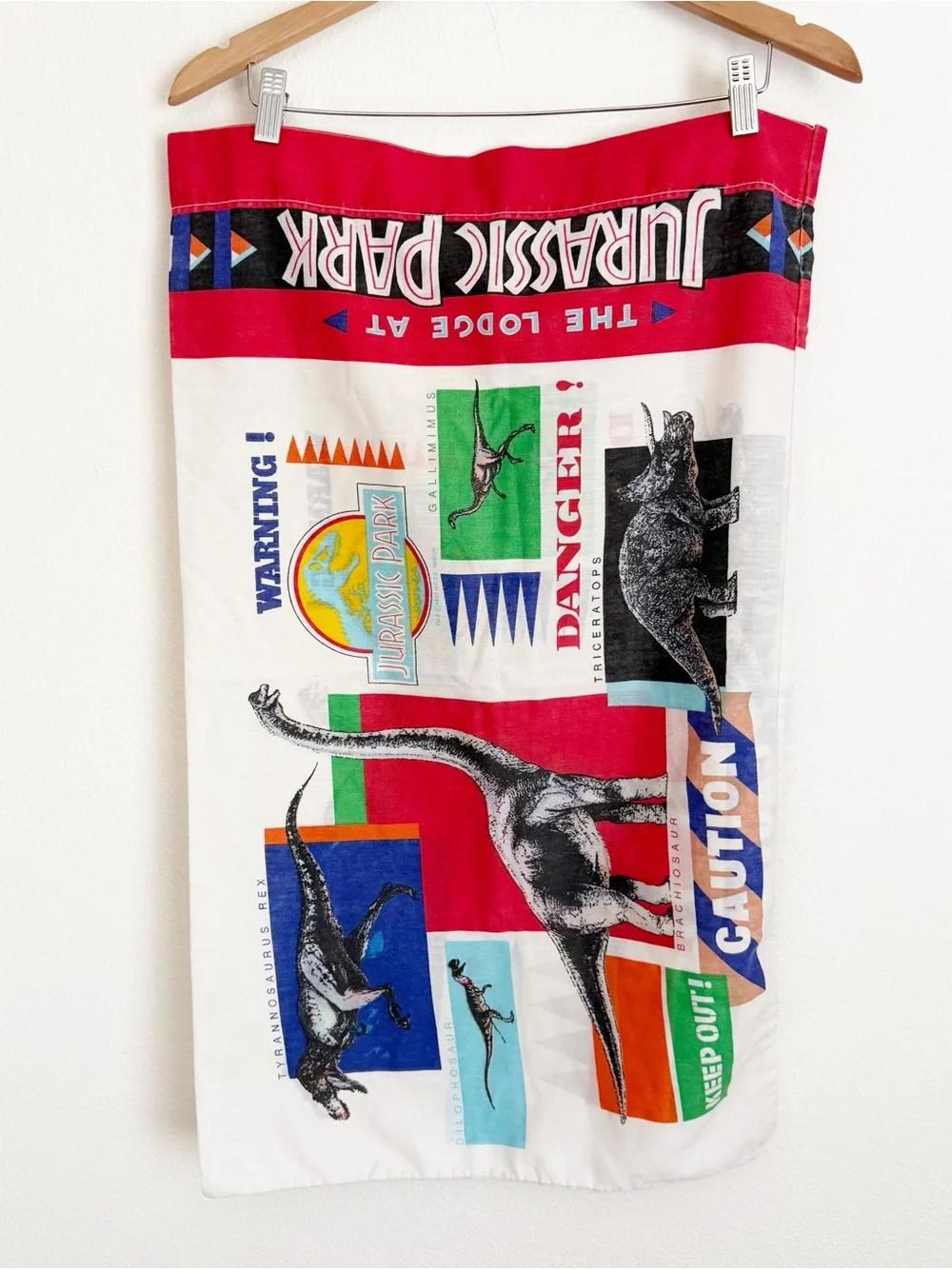 Vintage 90s Jurassic Park Pillow Case 1992 T Rex Dinosaurs Bibb Bedding T Rex
